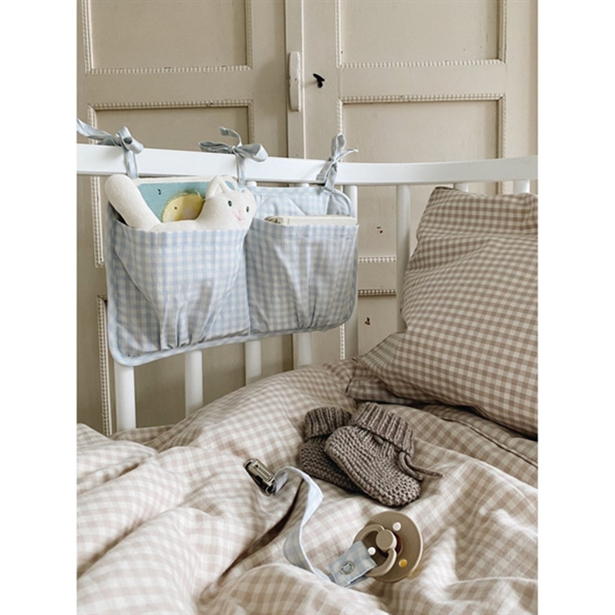 Lalaby Bed Pocket Blue Gingham 5
