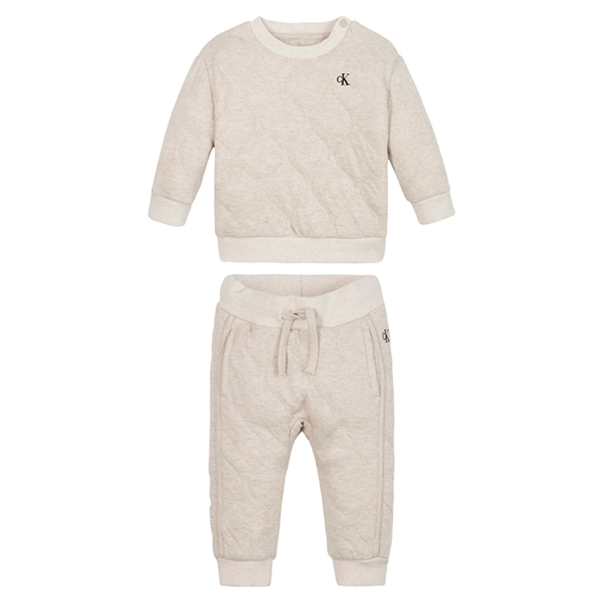 Calvin Klein Soft Quiltet Sweatsuit Beige Heather