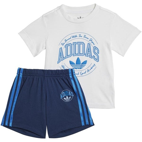 adidas Originals White/Night Indigo Shorts Tee Set