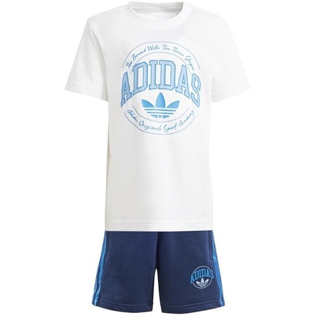 adidas Originals White/Night Indigo Shorts Tee Set