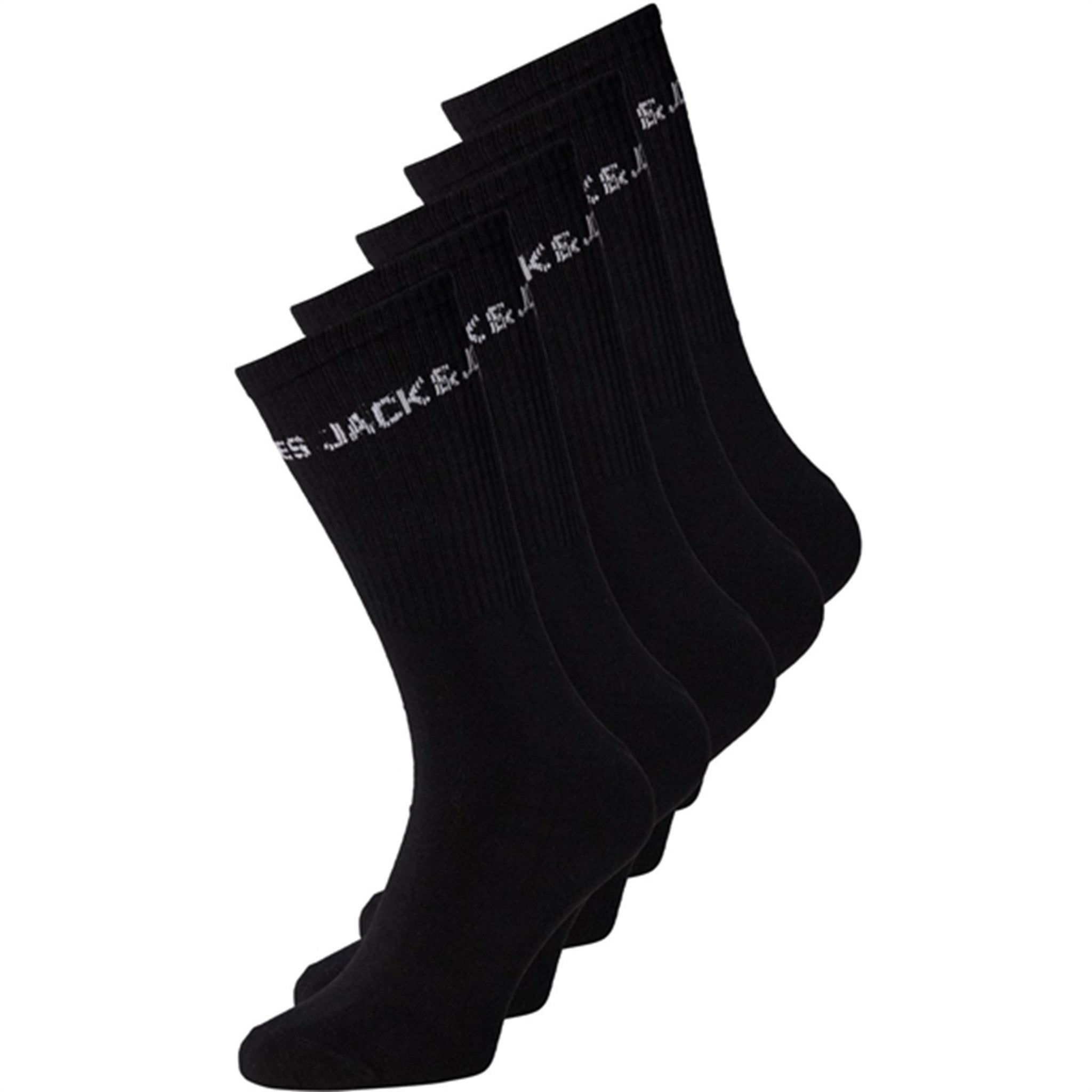 Jack & Jones Junior Black Basic Logo Tennis Socks 5-pack Noos 2