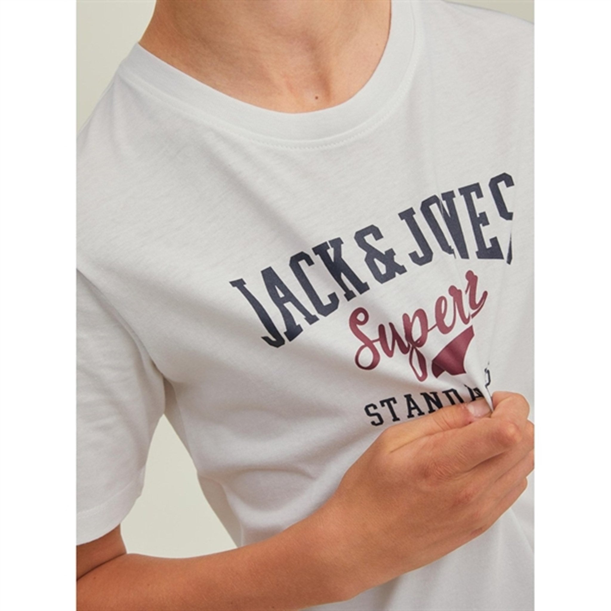 Jack & Jones Junior Cloud Dancer Logo T-Shirt Noos 6