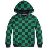 Tommy Hilfiger Checker Board Hoodie Green Allover / Checkerboard