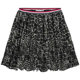 Tommy Hilfiger AOP Pleated Chiffon Skirt Black Animal Print