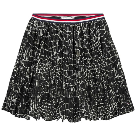 Tommy Hilfiger AOP Pleated Chiffon Skirt Black Animal Print