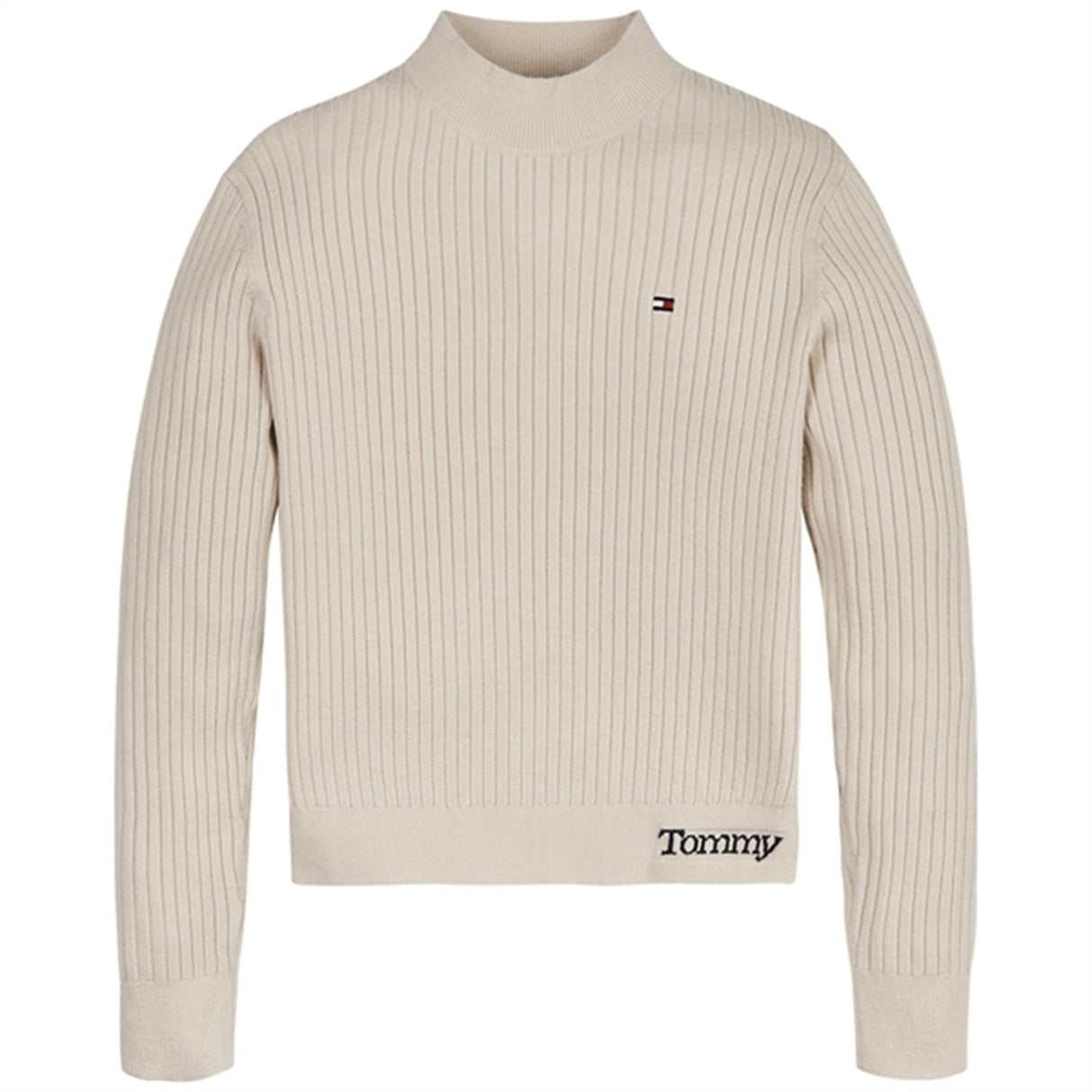 Tommy Hilfiger Comfy Rib Essential Sweater Heathered Oatmilk