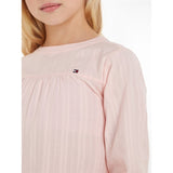 Tommy Hilfiger Global Stripe Tape Detail Dress Pink Crystal 3