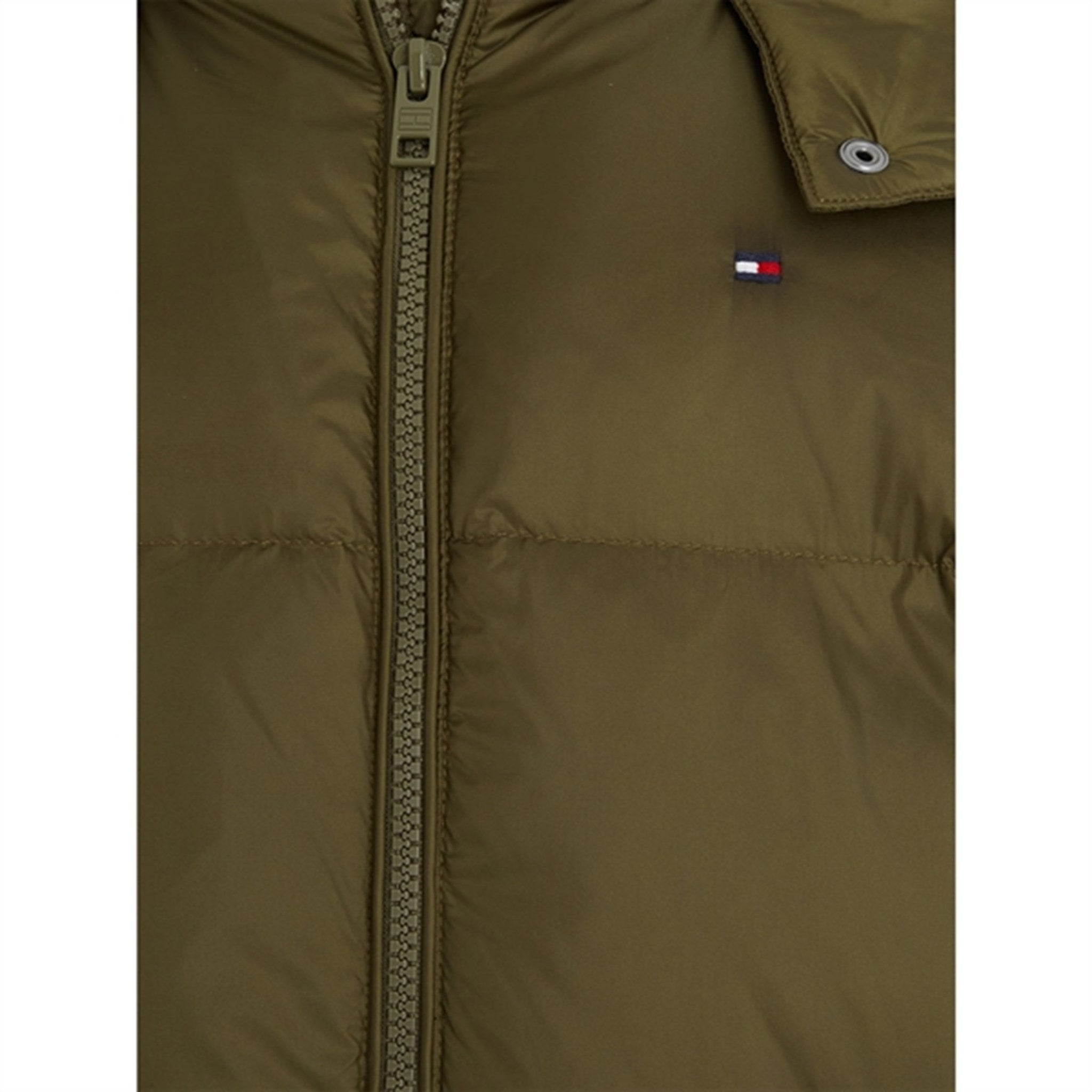 Tommy Hilfiger Mixed Quilted Long Down Jacket Olive Green 5