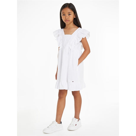 Tommy Hilfiger Seersucker Gingham Dress White