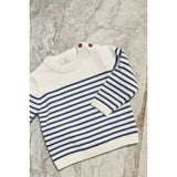 Copenhagen Colors Cream Navy Combi Knitted Striped Sailor Sweater 6