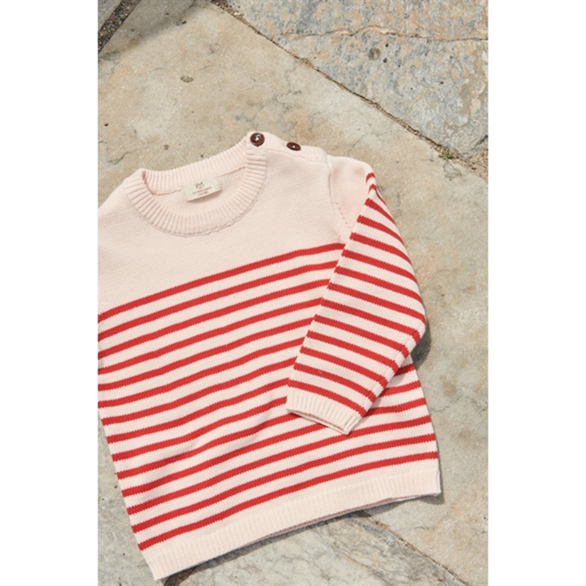 Copenhagen Colors Dusty Rose/Red Comb. Strik Sailor Stripe Sweater 6