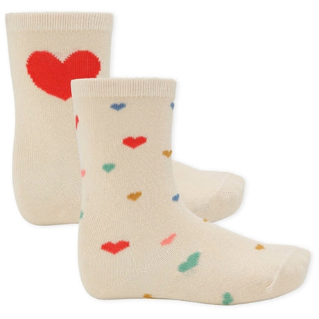 Konges Sløjd Jacquard Knee Socks 2-pack Hearts