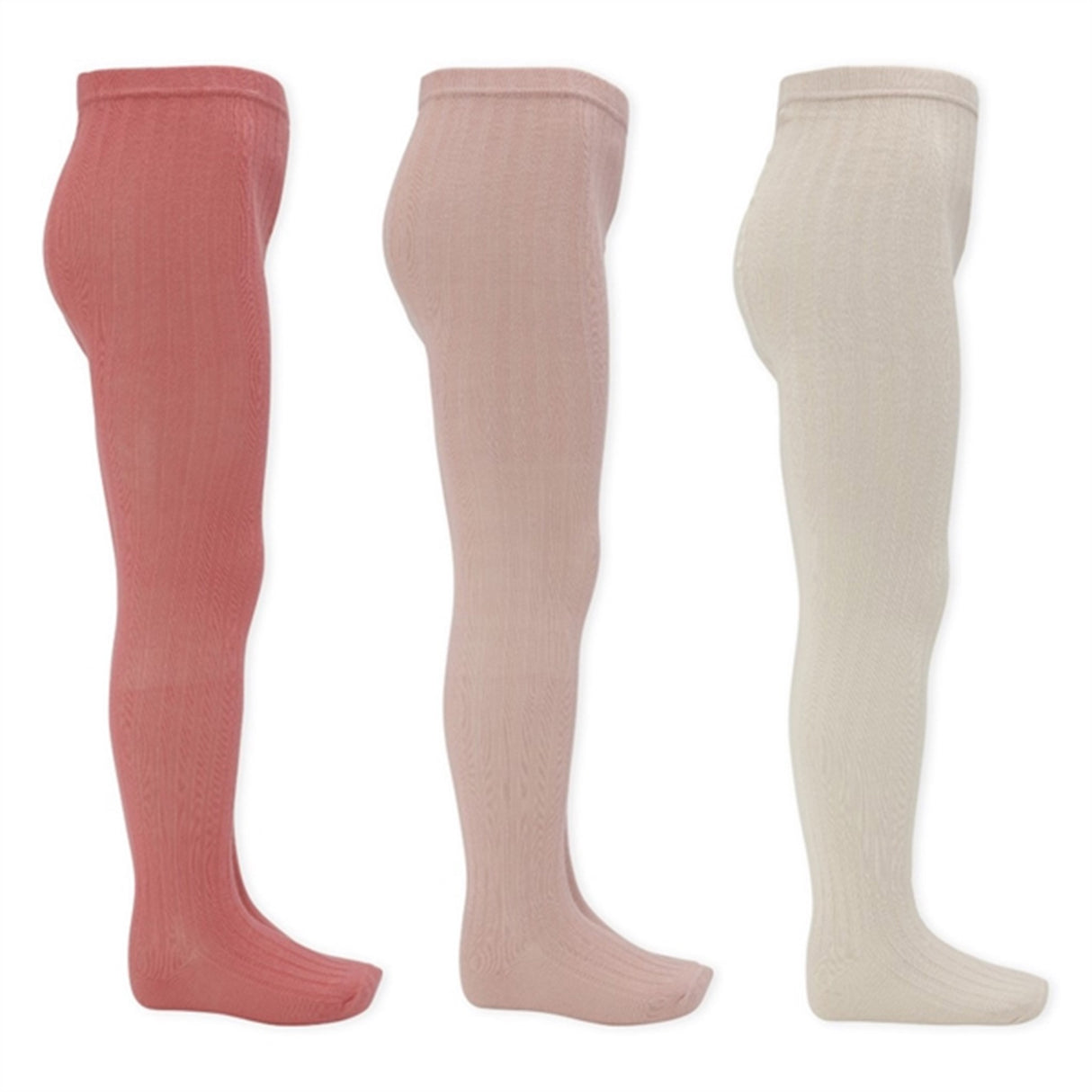 Konges Sløjd Rib Tights 3-pack Desert Rose/Creme Rose/Rose