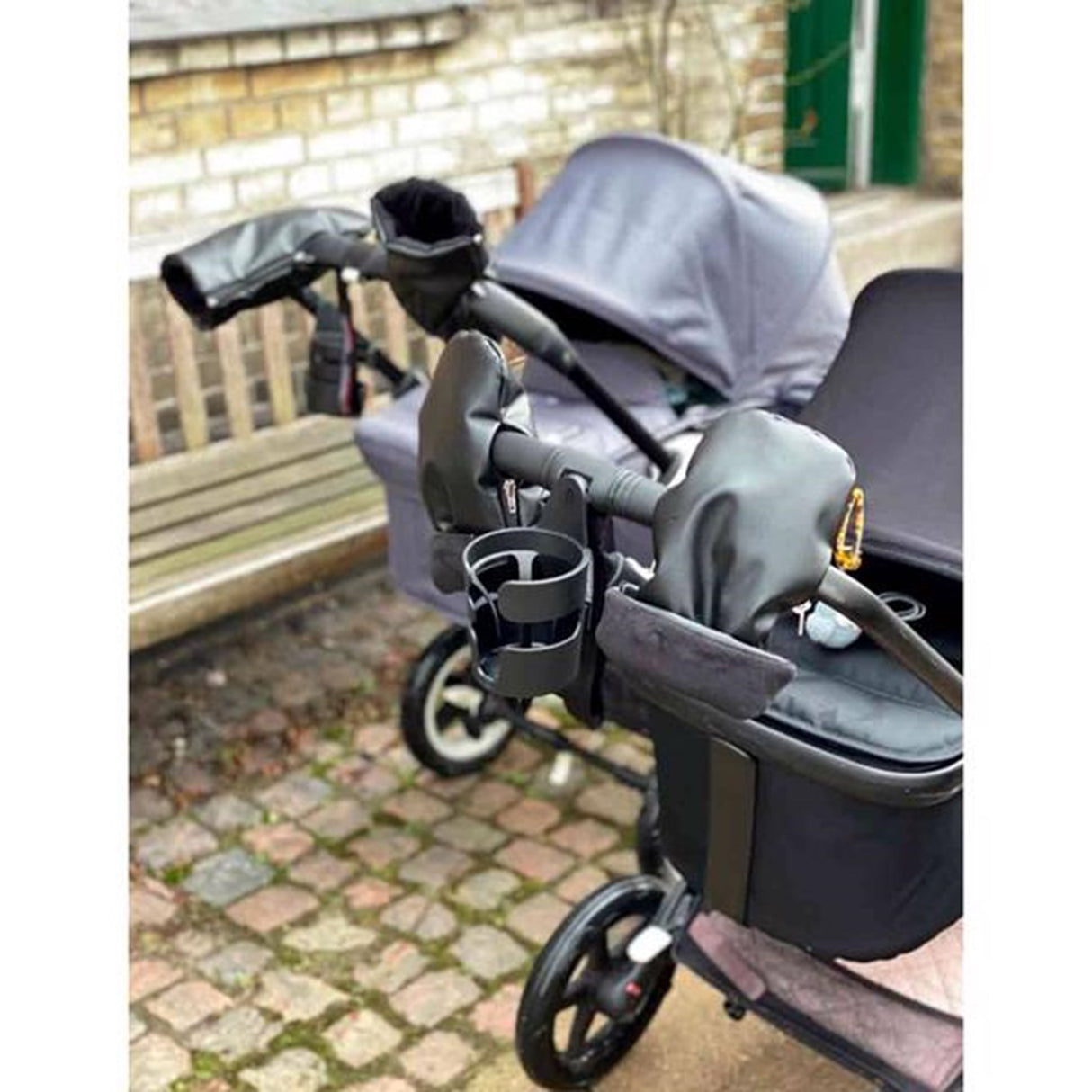 KongWalther Østerbro Baby Carriage Mittens Faux Black Night