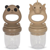 Konges Sløjd Fruit Feeder Dragon & Panda 2-Pack Warm Clay/Shitake