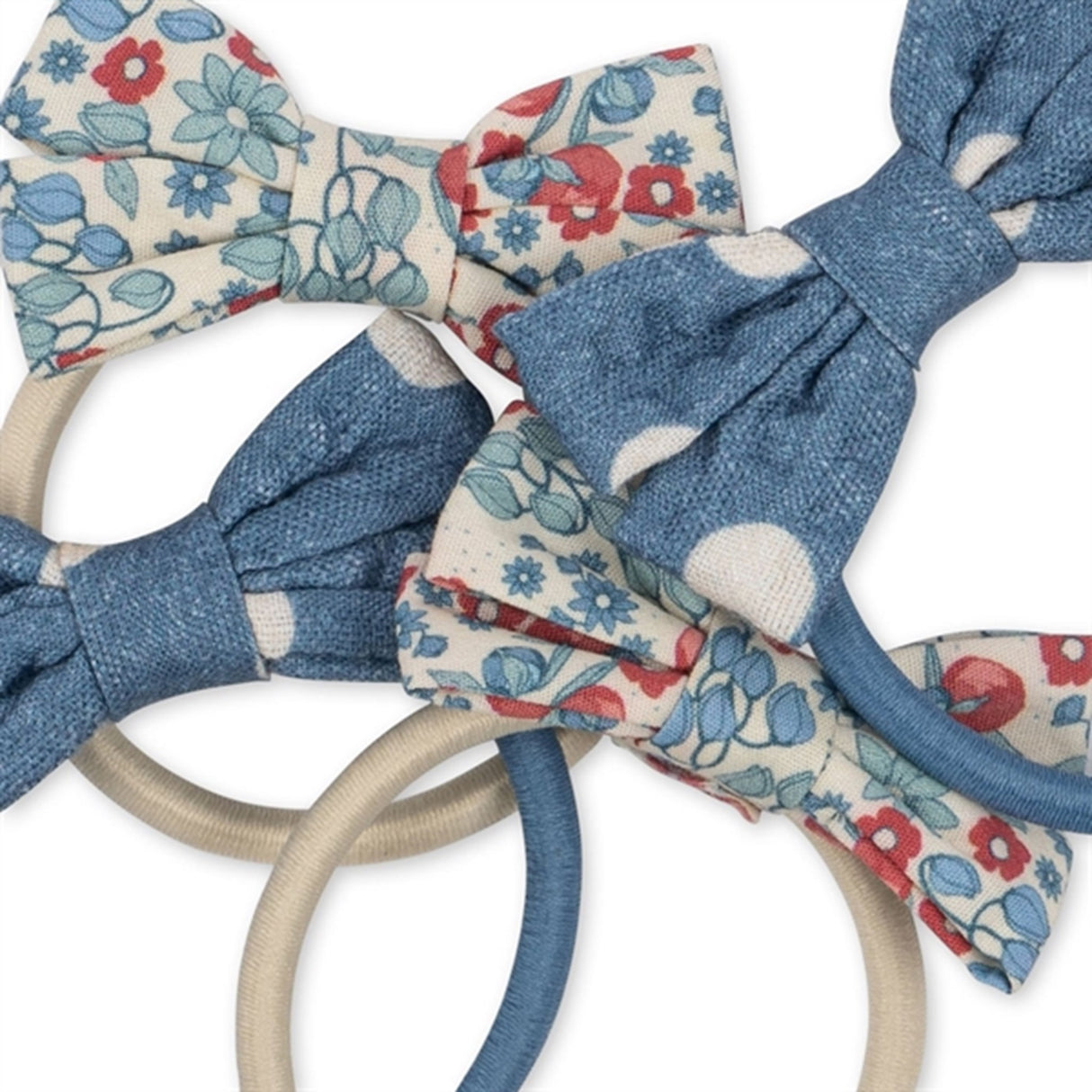 Konges Sløjd Hair Elastic Bow 4-Pack Bibi Blue/Captain Dot 3