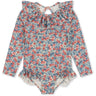 Konges Sløjd Manuca Ls Frill Swim Suit Rosie Blue