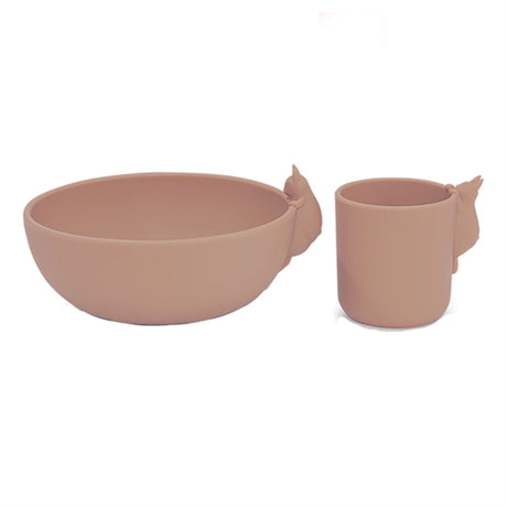 Konges Sløjd Silicone Bowl and Cup Set Bunny Blush