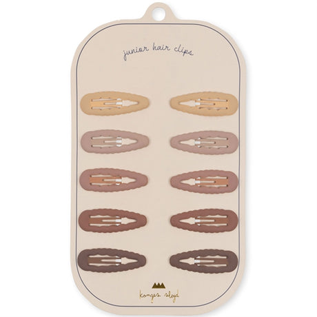 Konges Sløjd Hair Clips Junior Scallop 10-pack Rosie Shade