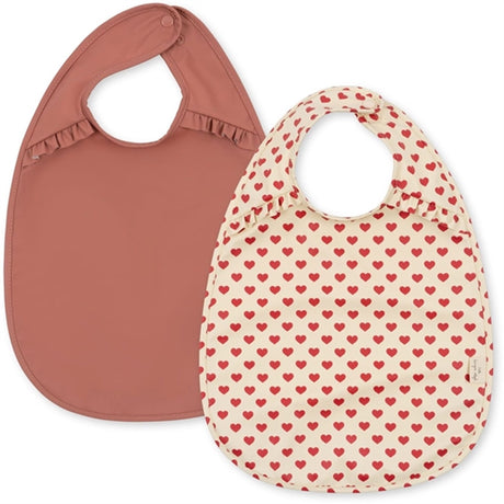 Konges Sløjd Bib with frill Coeur Rouge 2-Pack