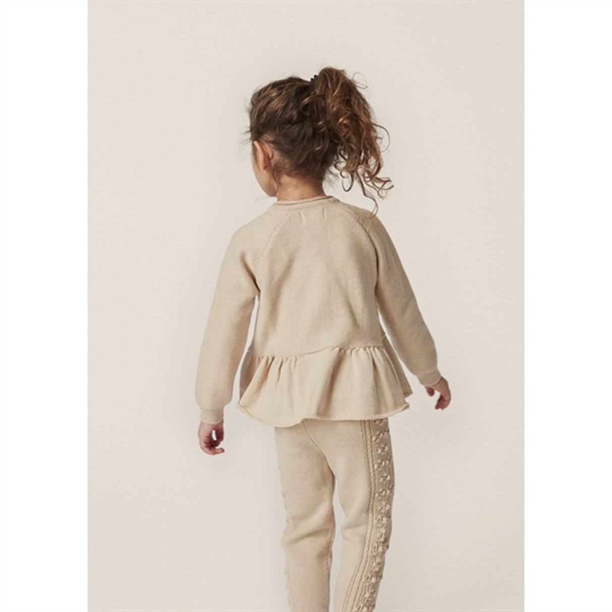 Konges Sløjd Almond Milk Cabby Frill Wool Cardigan 3