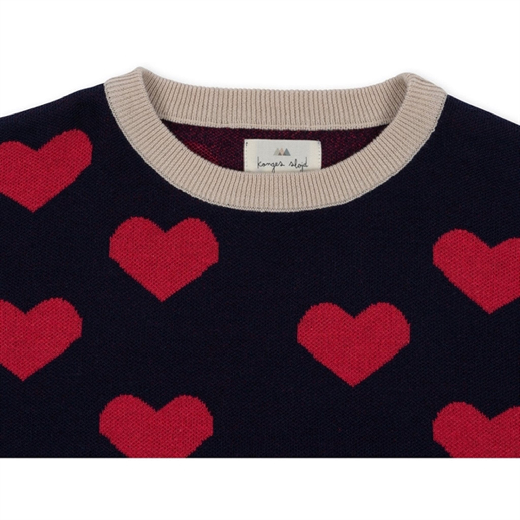 Navy Heart Lapis Knit Blouse - Konges Sloejd | Luksusbaby – Luksusbaby COM