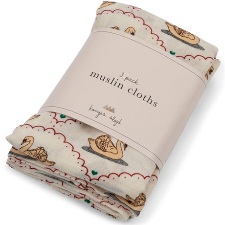 Konges Sløjd Muslin Cloth 3-Pack Swan