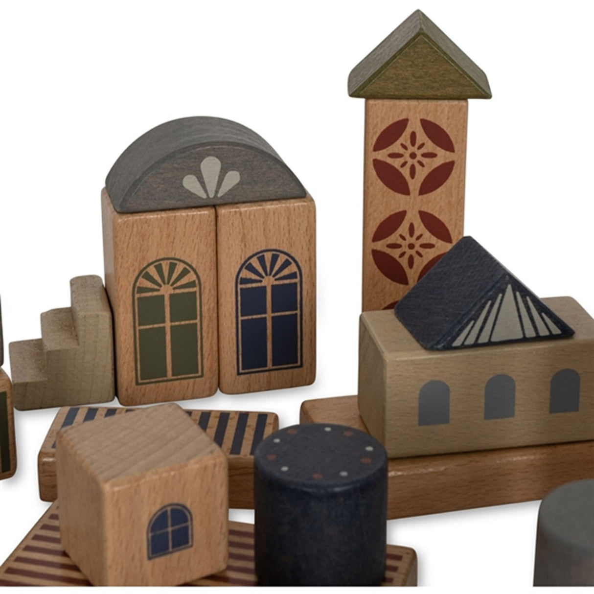 Konges Sløjd Wooden Building Blocks 34 pc. Beige/Toffee