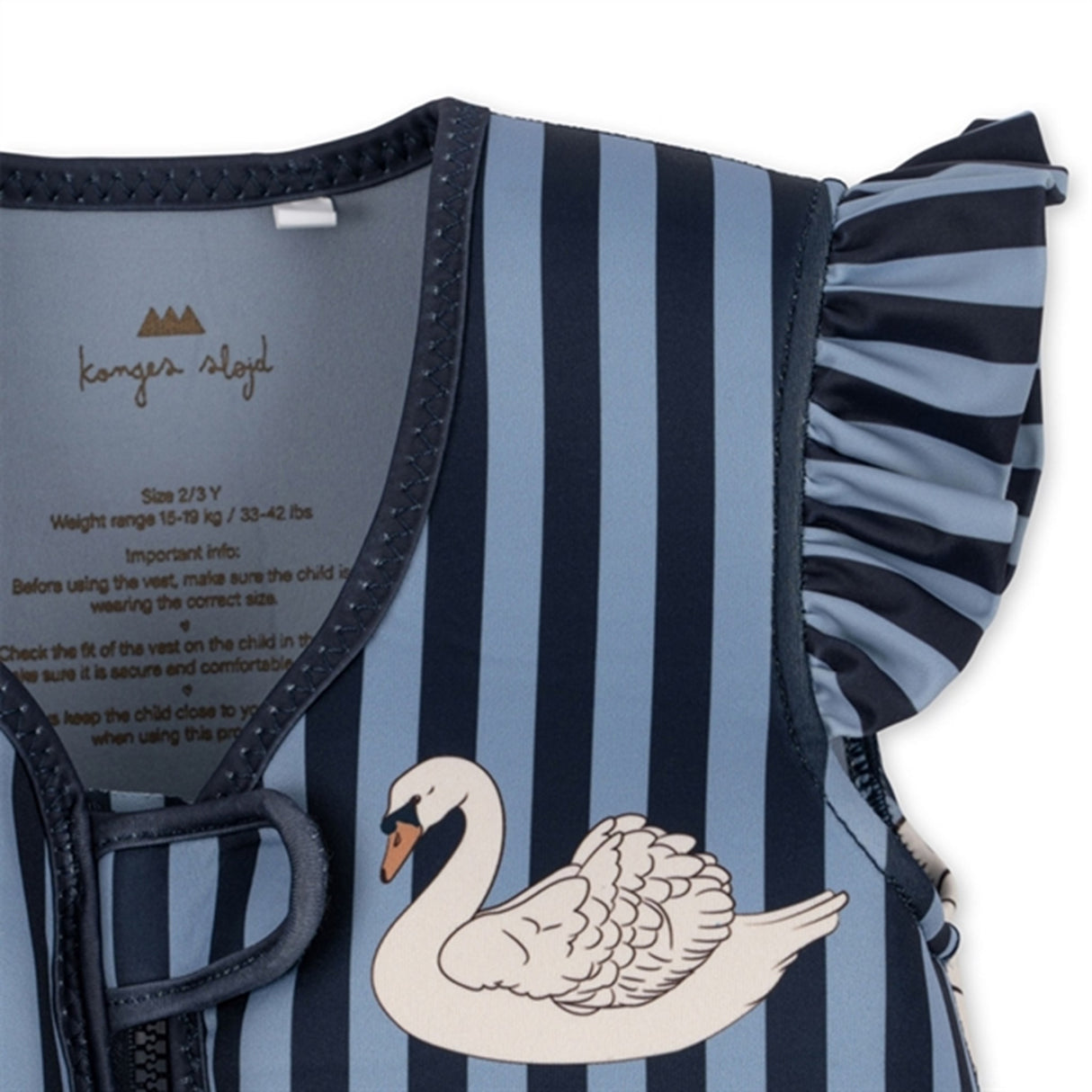 Konges Sløjd Neoprene Frill Float Vest Swan Stripe 3