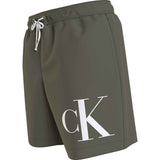 Calvin Klein Medium Drawstring Swim Shorts Graphic Dusty Olive 4