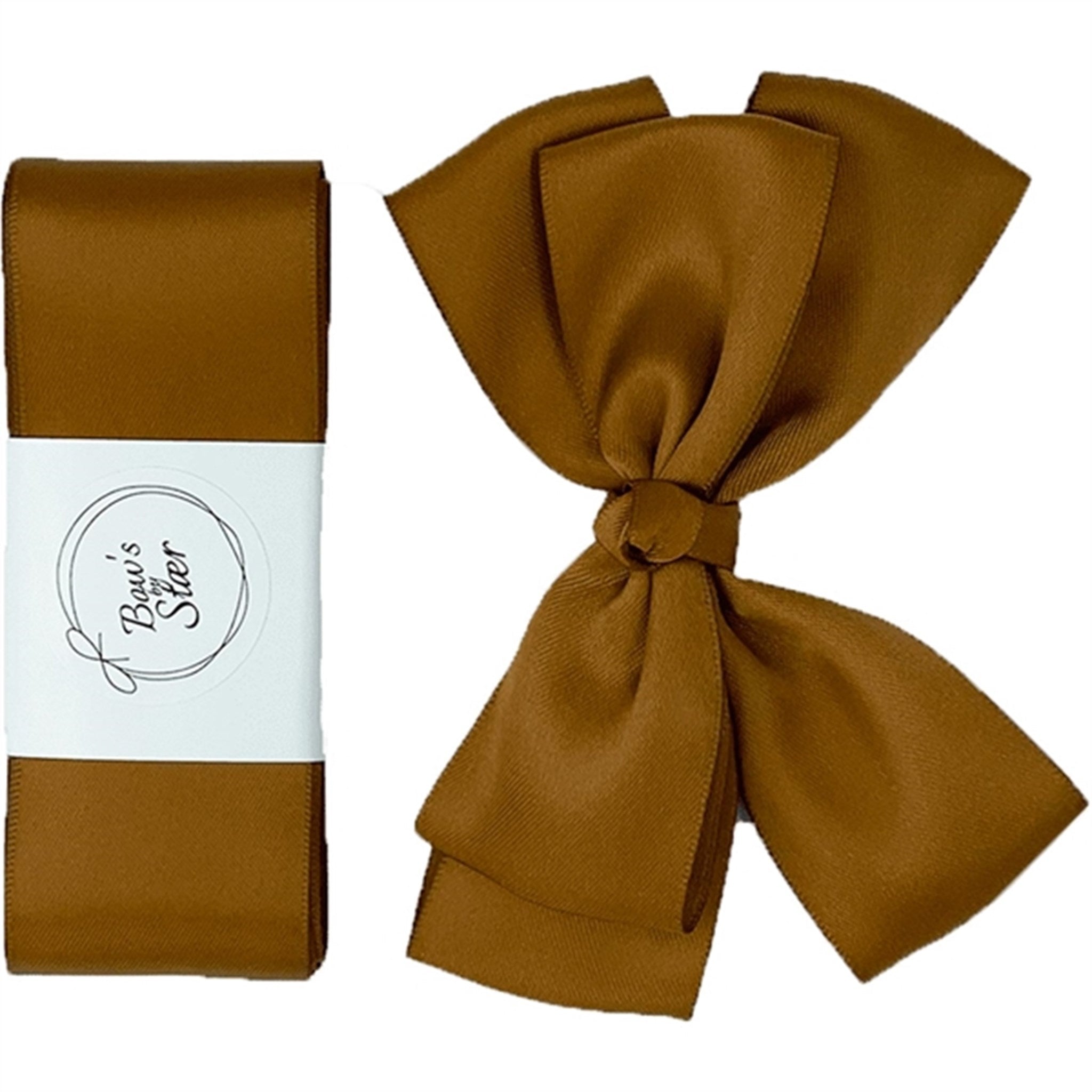 Bow's by Stær Christening Ribbon Satin w. Souble Bow Golden Brown