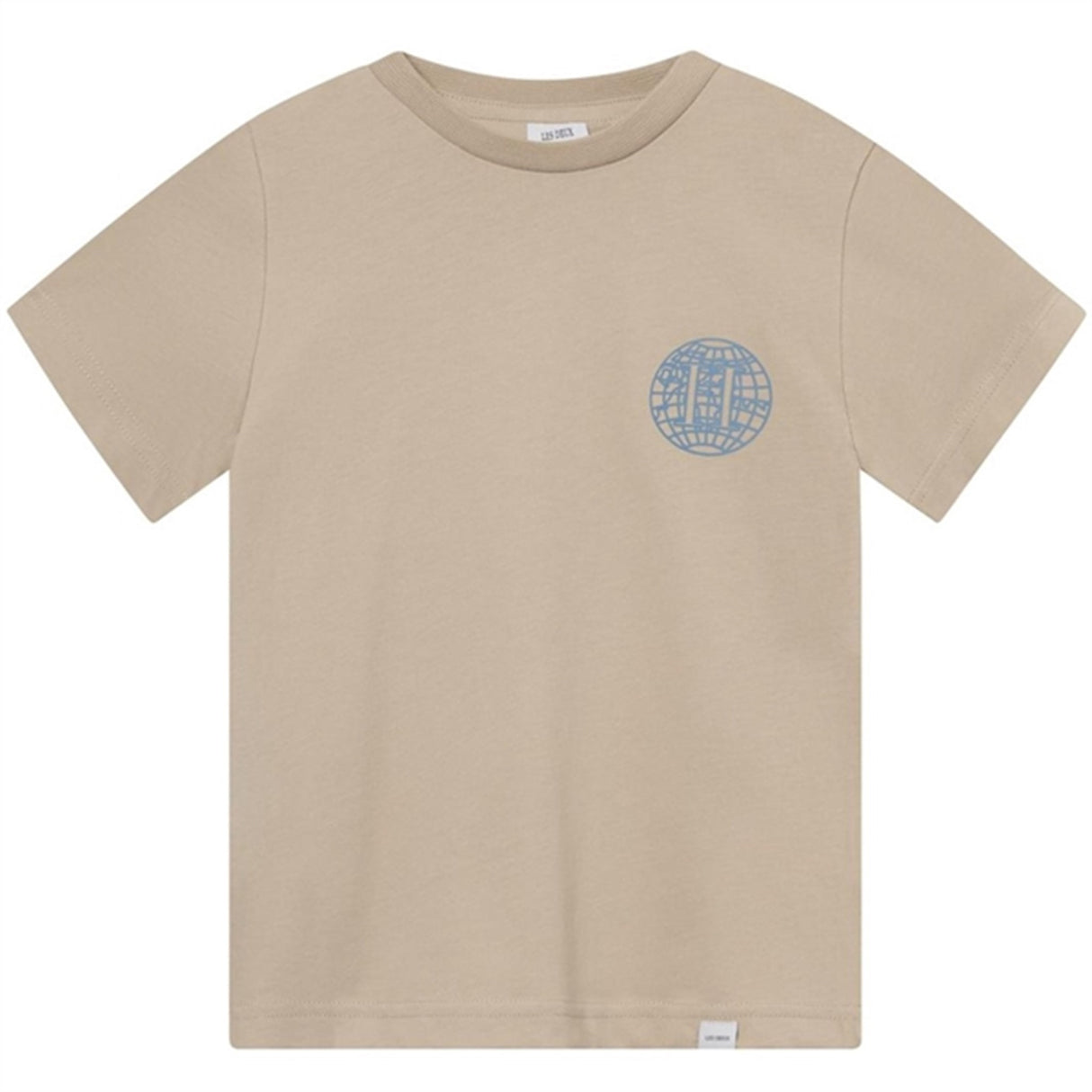 Les Deux Kids Light Desert Sand/Washed Denim Blue Globe T-Shirt