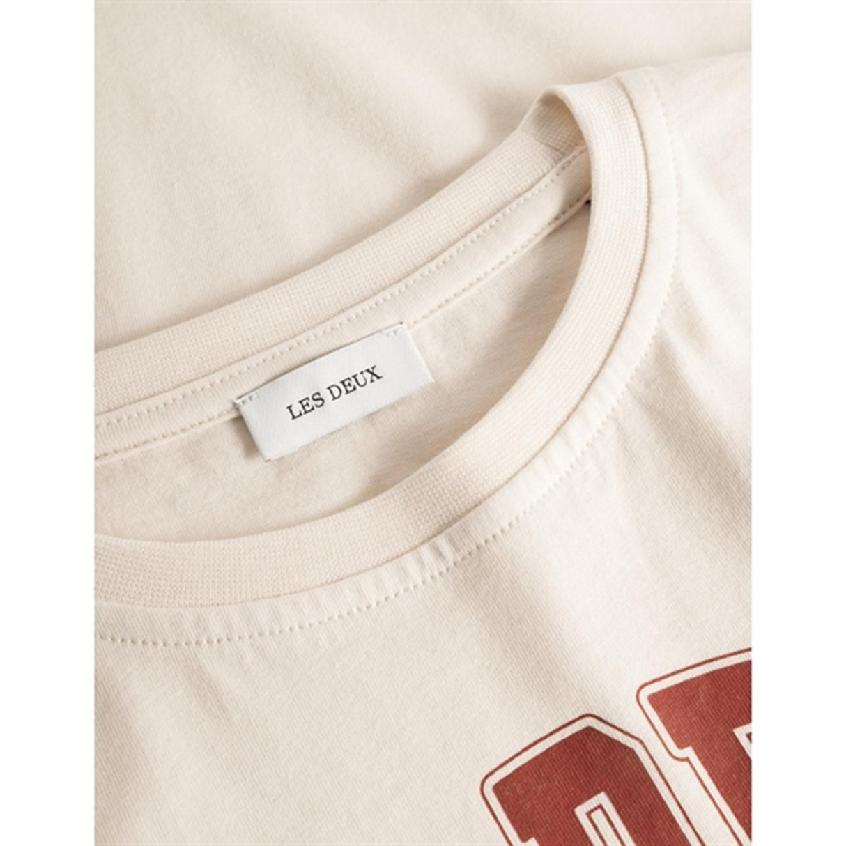 Les Deux Kids Light Ivory/Burnt Red University T-Shirt 2