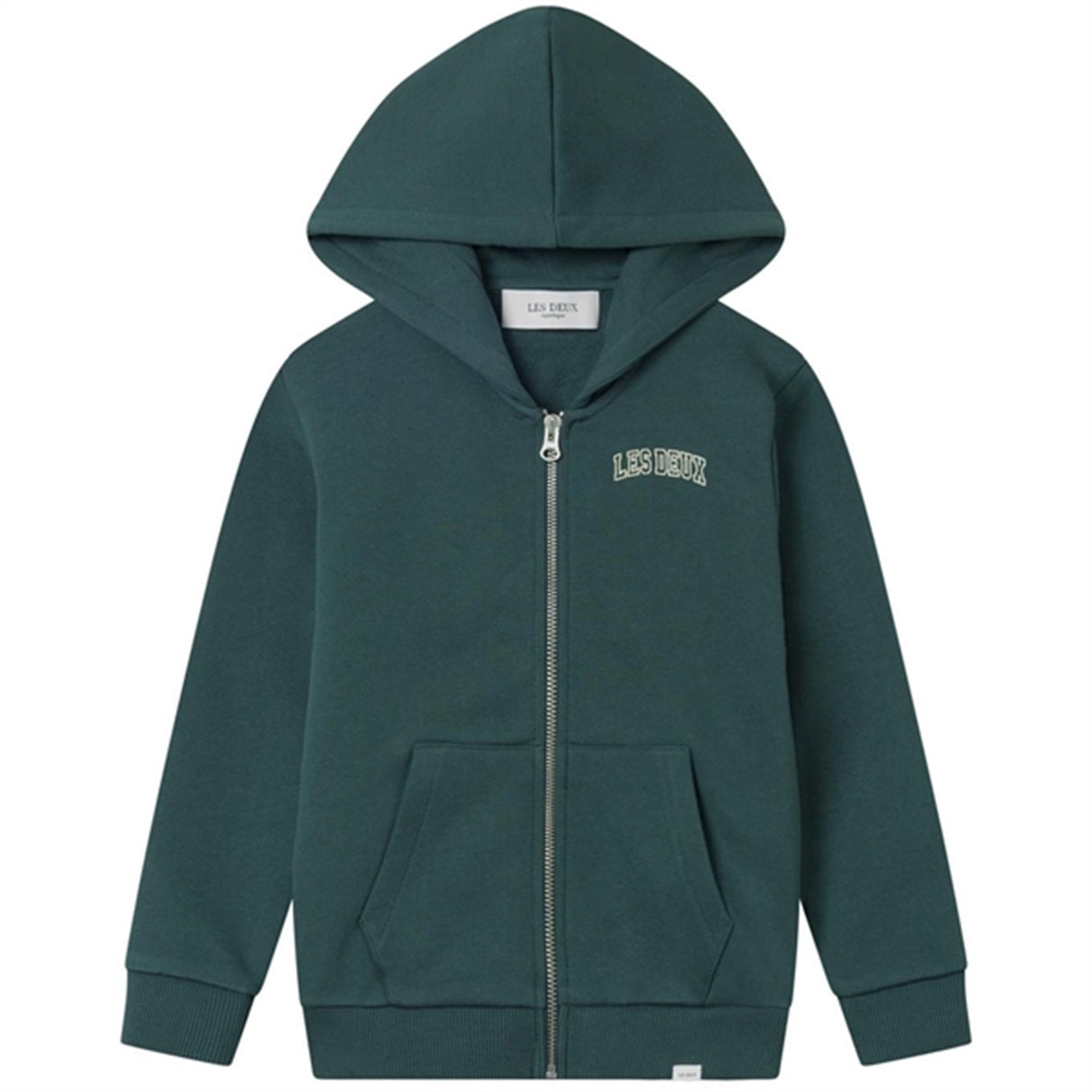 Les Deux Kids Pine Green/Dark Sand Blake Zipper Hoodie