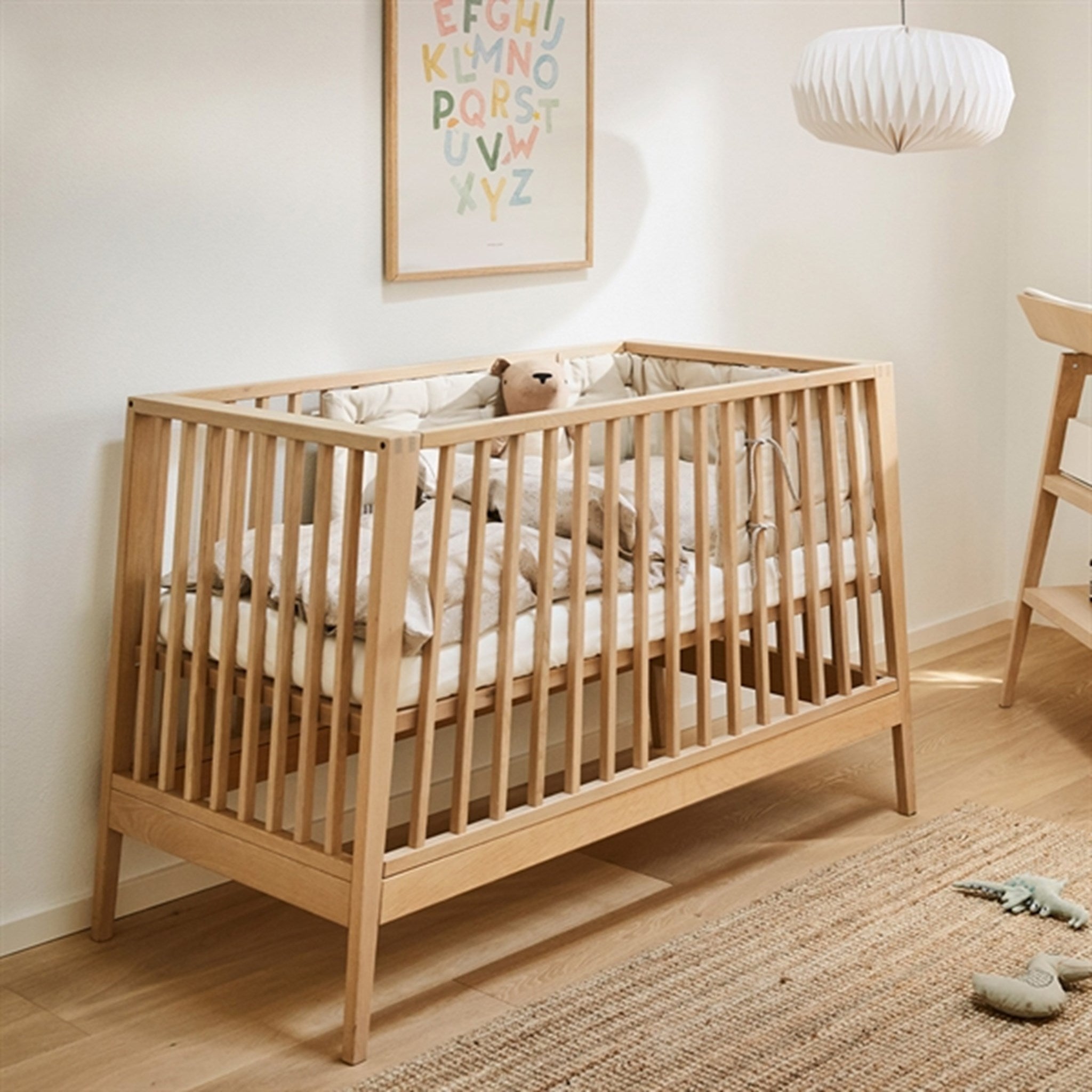 Leander Linea™ Baby Cot レアンダー　ベビーベッド Linea Baby Cot without Mattress Oak - Leander → Luksusbaby.com