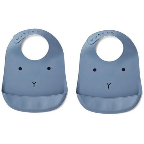 Liewood Tilda Silicone Bib Rabbit Blue Wave 2 Pack