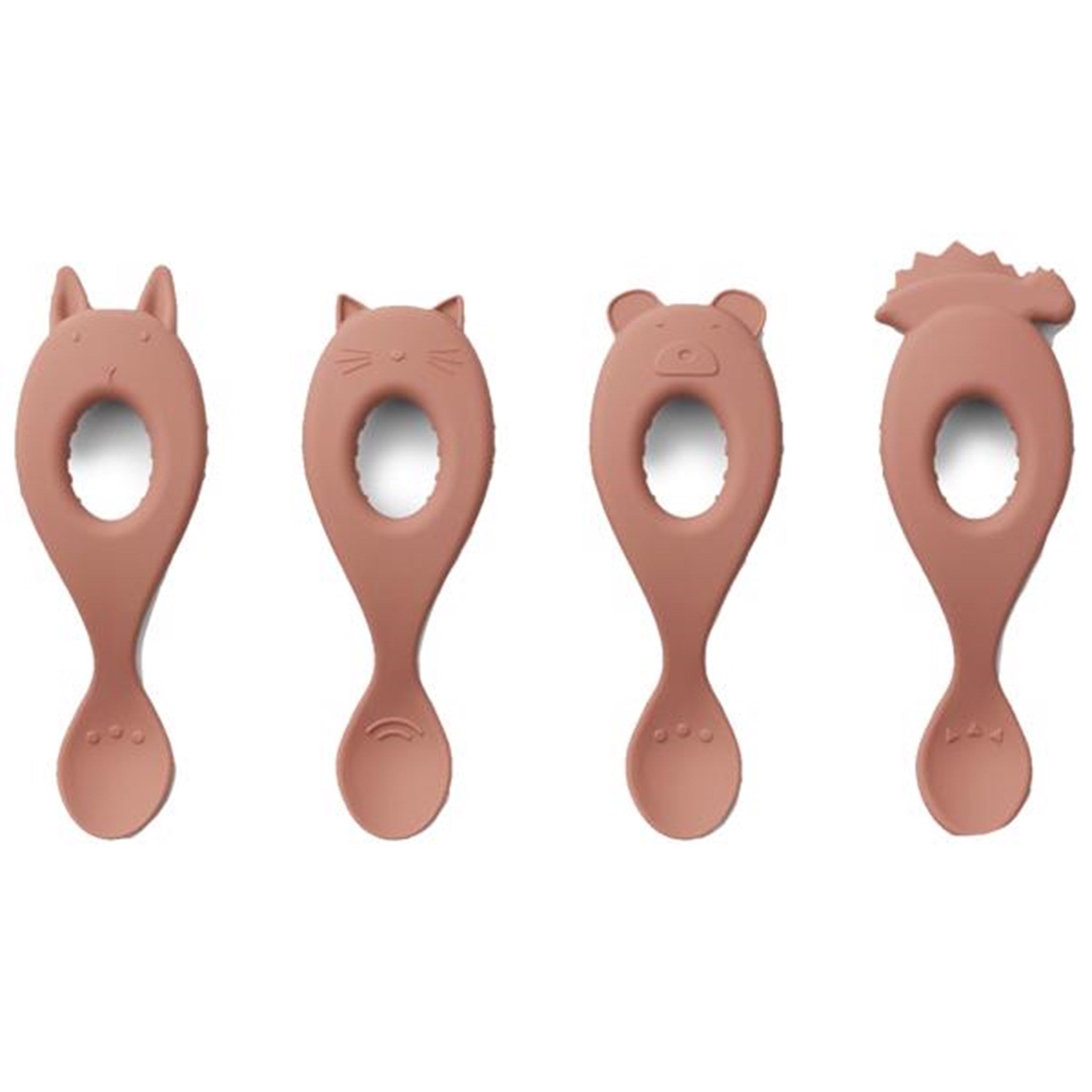 Liewood Liva Silicone Spoon 4-Pack Dark Rose