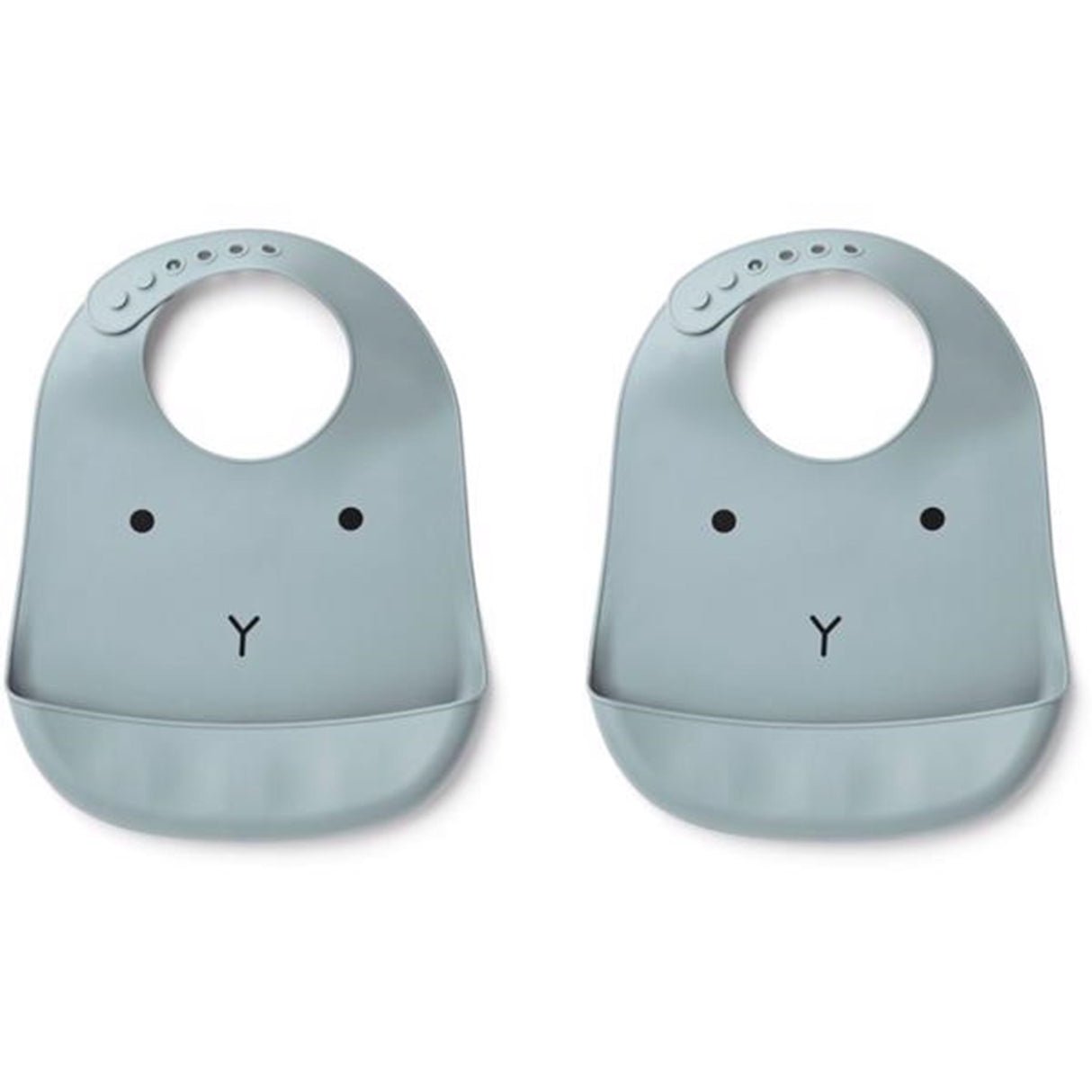 Liewood Tilda Silicone Bib Rabbit Sea Blue 2 Pack