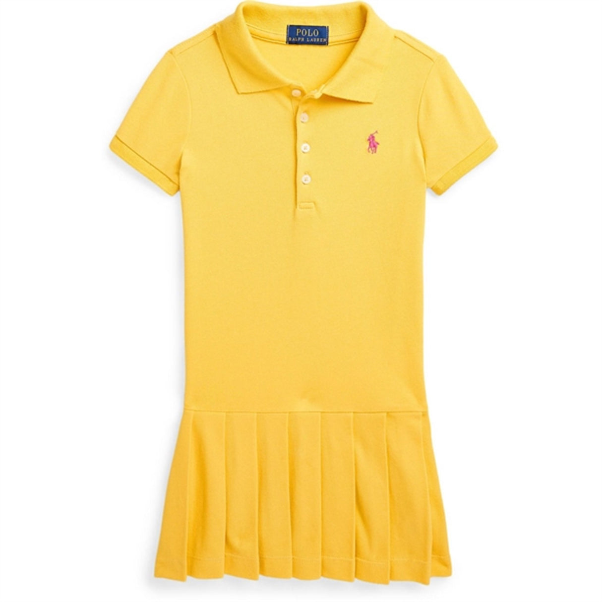 Polo Ralph Lauren Girls Dress Chrome Yellow W/ Bright Pink