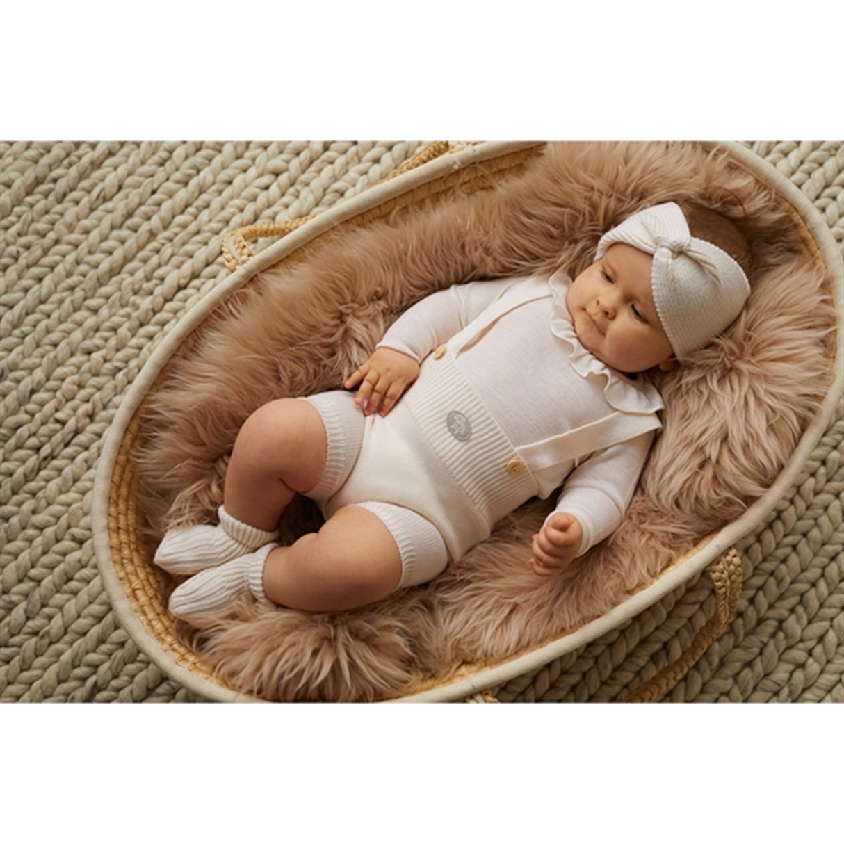 Lillelam Headband Baby Natur Creme 3