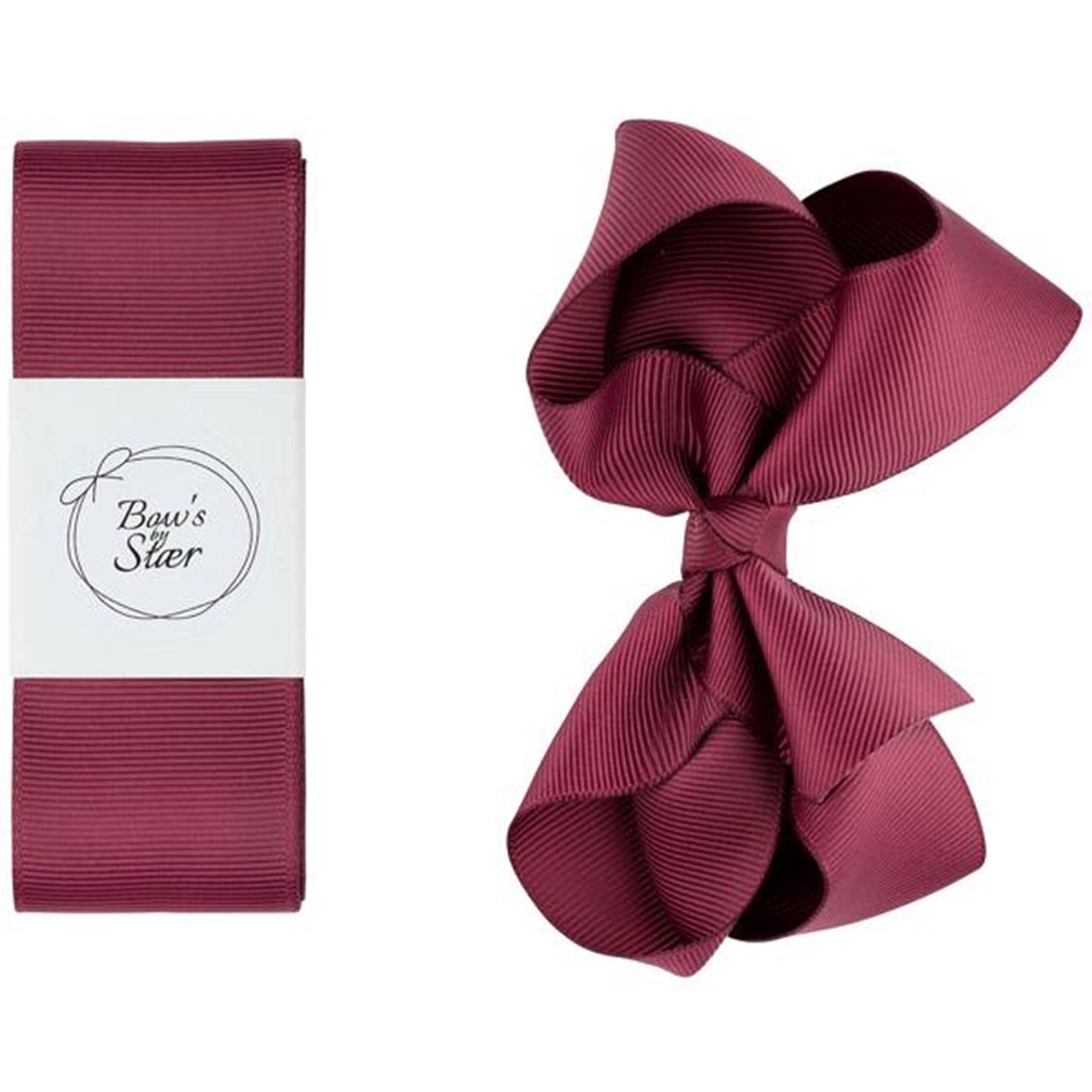 Bow's by Stær Christening Ribbon w. Bow Bourdeaux