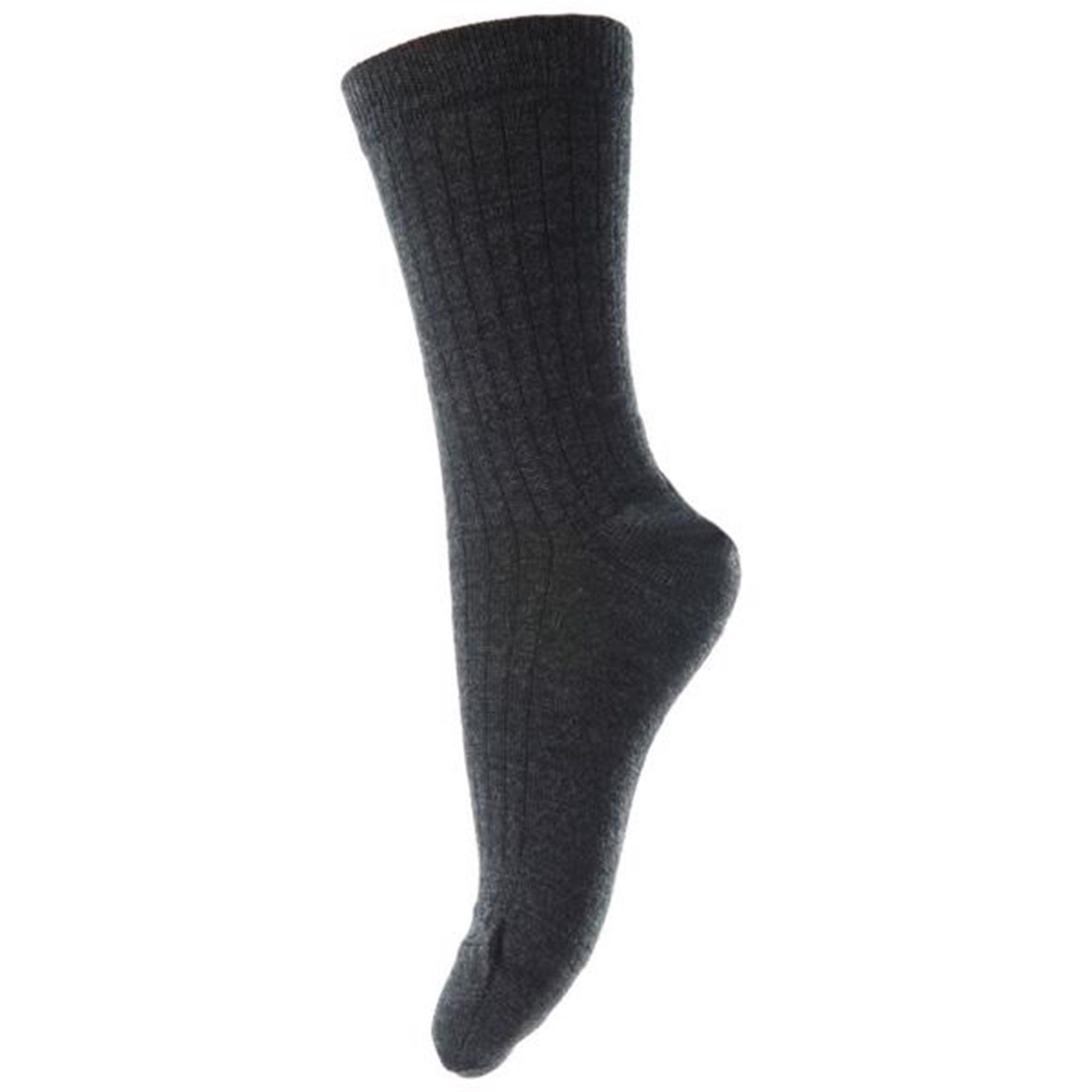 MP Wool Socks Rib Dark Grey