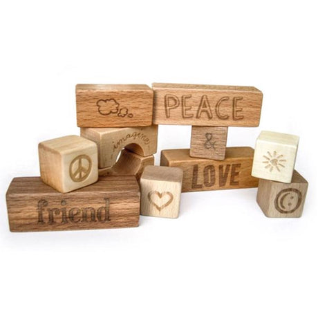 Wooden Blocks Peace&Love (29stk.)