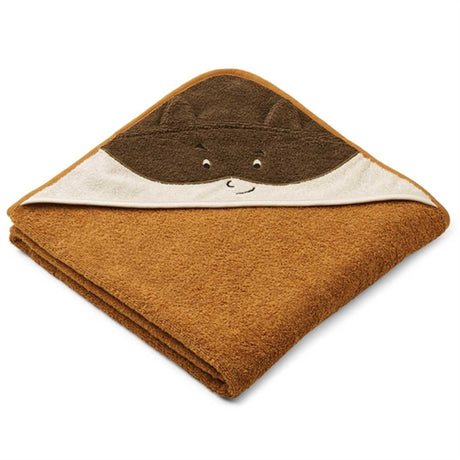 Liewood Augusta Hooded Towel Superhero Golden Caramel