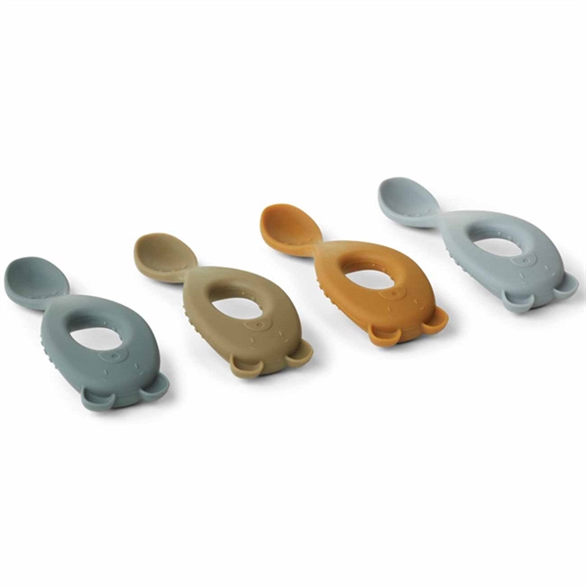Liewood Liva Silicone Spoon 4-Pack Blue Multi Mix 3