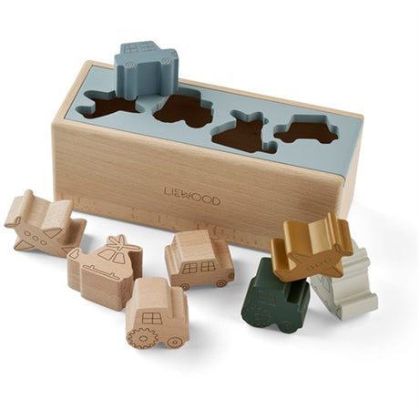 Liewood Midas Puzzle Box Vehicles/Blue Fog Multi Mix