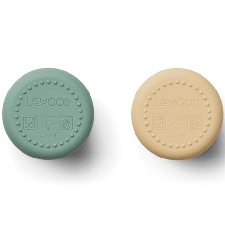 Liewood Ethan Silicone Cup 2-Pack Rabbit Peppermint Wheat Yellow Mix