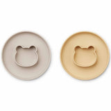 Liewood Gordon Silicone Plate 2-pack Mr Bear Wheat Yellow/Sandy Mix