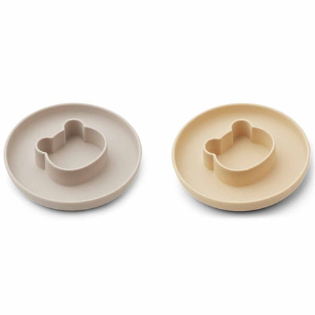 Liewood Gordon Silicone Plate 2-pack Mr Bear Wheat Yellow/Sandy Mix 2