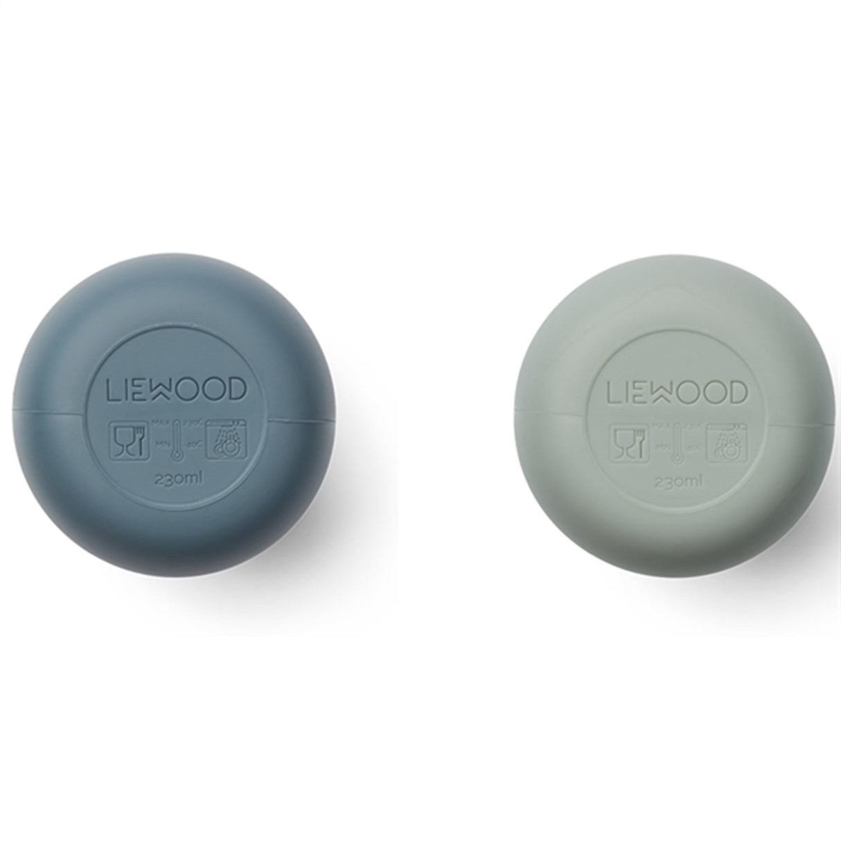 Liewood Ellis Sippy Silicone Sippy Cup ​​​​​​​2-Pack Whale Blue/Dove Blue Mix